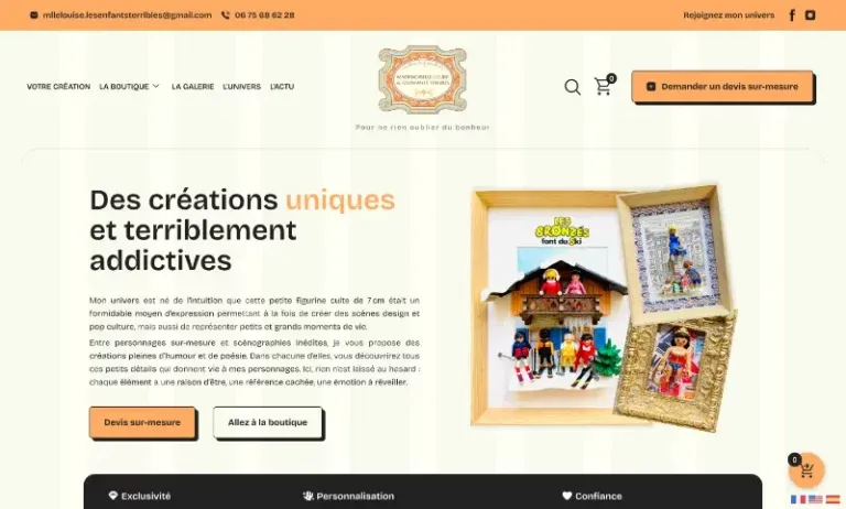 Réalisation BrandID - Mlle Louise site web boutique mode