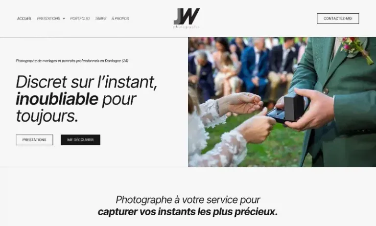 Réalisation BrandID - JW Photographe site vitrine