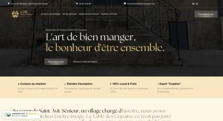 Réalisation BrandID - La Table des Copains restaurant